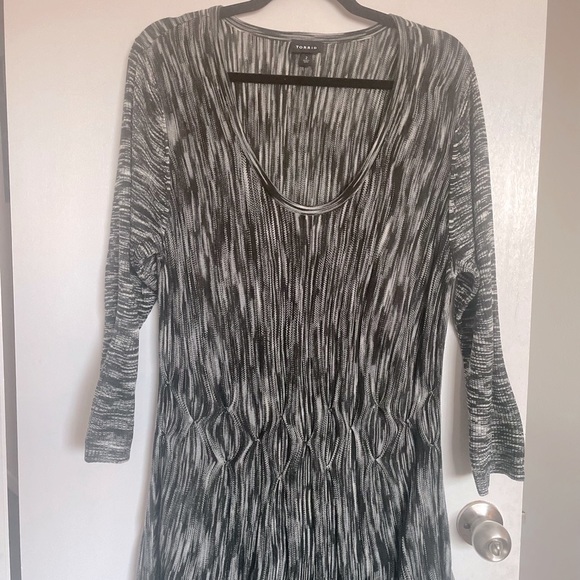 Torrid Scoop Neck Marble Flare Dress - Size 2X - Picture 3 of 16